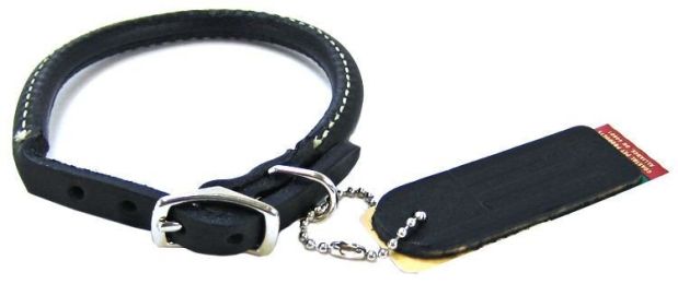 Circle T Pet Leather Round Collar - Black