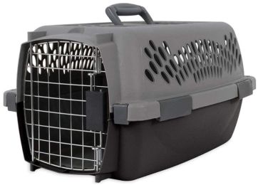 Aspen Pet Fashion Pet Porter Kennel Dark Gray and Black