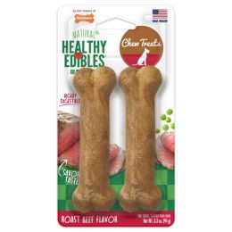 Nylabone Healthy Edibles AllNatural Long Lasting Roast Beef Flavor Chew Treats 2 Count, Roast Beef, 1ea/SMall/Regular