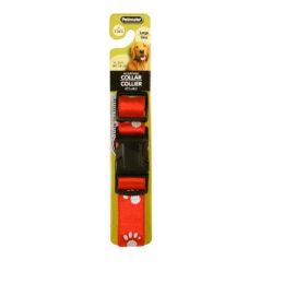 Aspen Reflective Paw Adjustable Dog Collar Red 1 in x 16-26 in Large