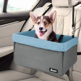 JESPET & GOOPAWS Dog Booster Seats for Cars, Portable Dog Car Seat Travel Carrier with Seat Belt for 24lbs Pets (Pack of 1)